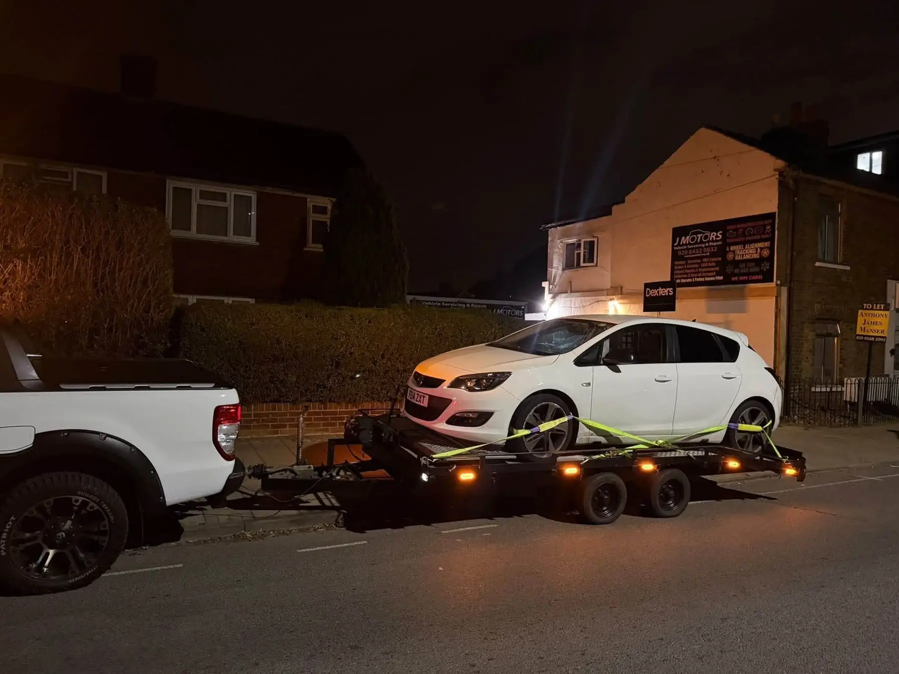 Night recovery, marker lights on